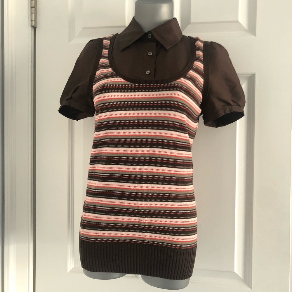 Tory Burch top with attached vest 🤎